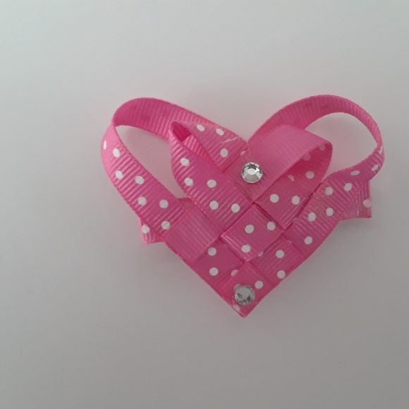Pink heart hair clip - Picture 1 of 1